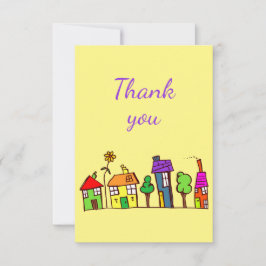 Tarjeta De Agradecimiento Gracias Casas Diversas Casas Personalizado Ciudad