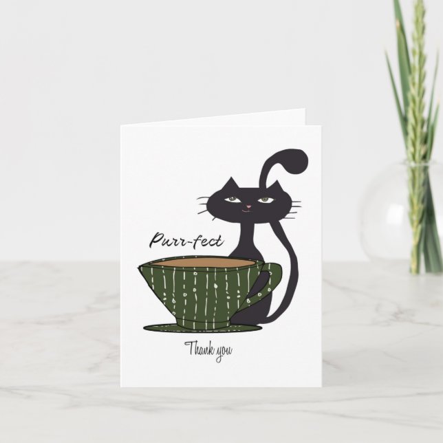 Tarjeta De Agradecimiento Gracias Cat (Anverso)