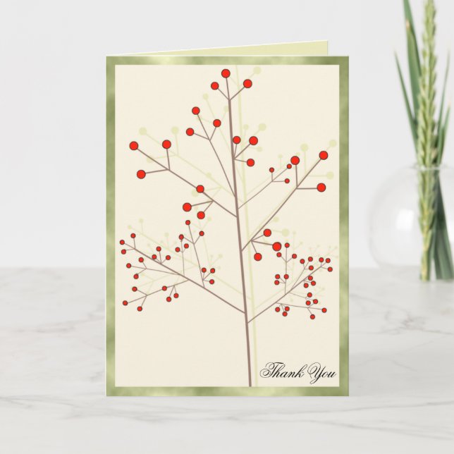Tarjeta De Agradecimiento Gracias - Cerezas (Anverso)