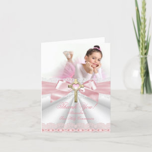 Tarjeta De Agradecimiento Gracias chica de fotos Primera comunicación