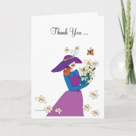 Tarjeta De Agradecimiento Gracias chica flor