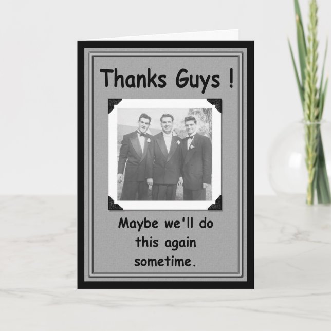 Tarjeta De Agradecimiento Gracias chicos Boda gracias - DIVERTIDO (Anverso)
