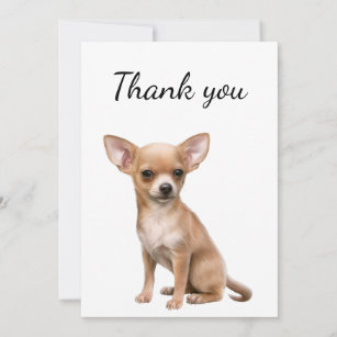 Tarjeta De Agradecimiento Gracias, Chihuahua Dog Mascota Animal