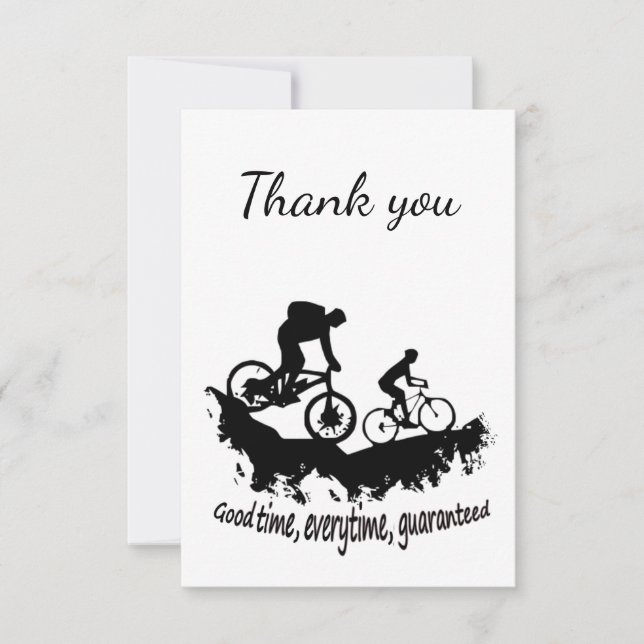 Tarjeta De Agradecimiento Gracias Ciclo de ciclismo de montaña de fondo (Anverso)
