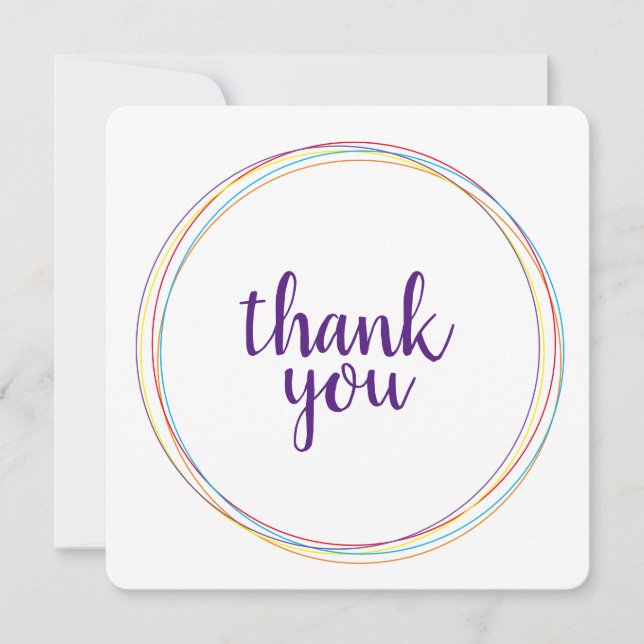 Tarjeta De Agradecimiento Gracias Círculos (Anverso)