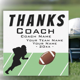 Tarjeta De Agradecimiento Gracias Coach Football Player Tamaño extra