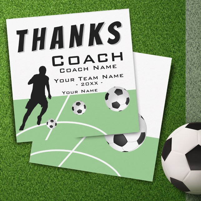 Tarjeta De Agradecimiento Gracias Coach Soccer Player Tamaño extra (Subido por el creador)