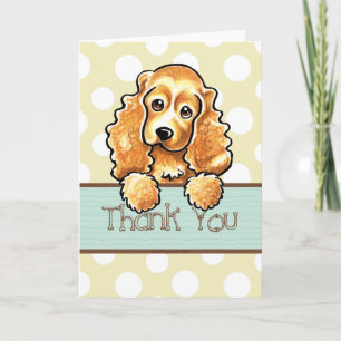 Tarjeta De Agradecimiento Gracias Cocker Spaniel Polka Dots