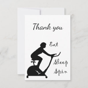 Tarjeta De Agradecimiento Gracias Comer Ciclismo en Clase Sleep Spin