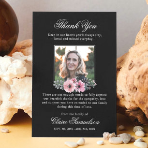Tarjeta De Agradecimiento Gracias Compasión Funeral Floral Rosa   FOTO