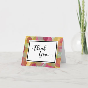 Tarjeta De Agradecimiento Gracias con círculos caprichosos multicolores