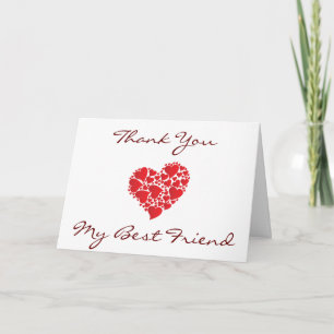 TARJETA DE AGRADECIMIENTO "GRACIAS" CON EL MENSAJE HEARTFELT GRACIAS A SU TA
