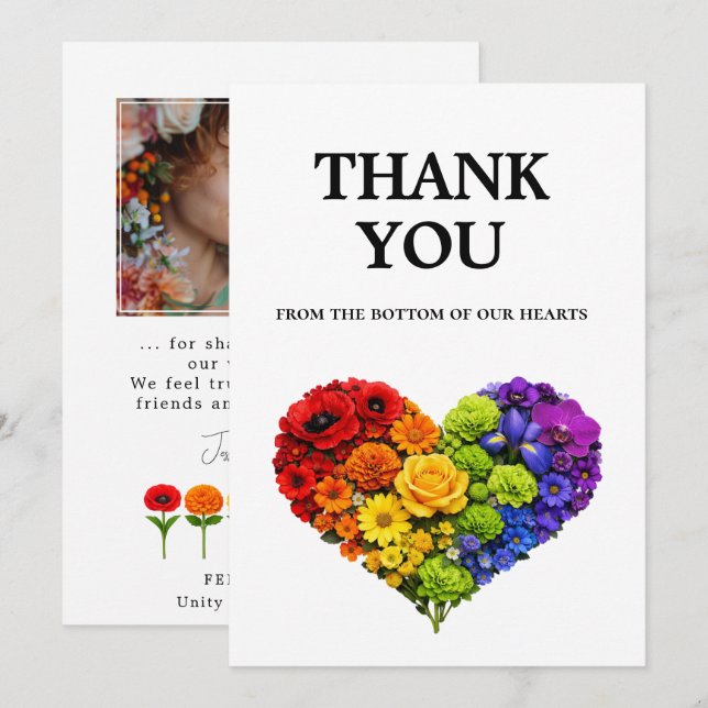 Tarjeta De Agradecimiento 🌈 Gracias con foto Prosperar Juntos (Anverso / Reverso)
