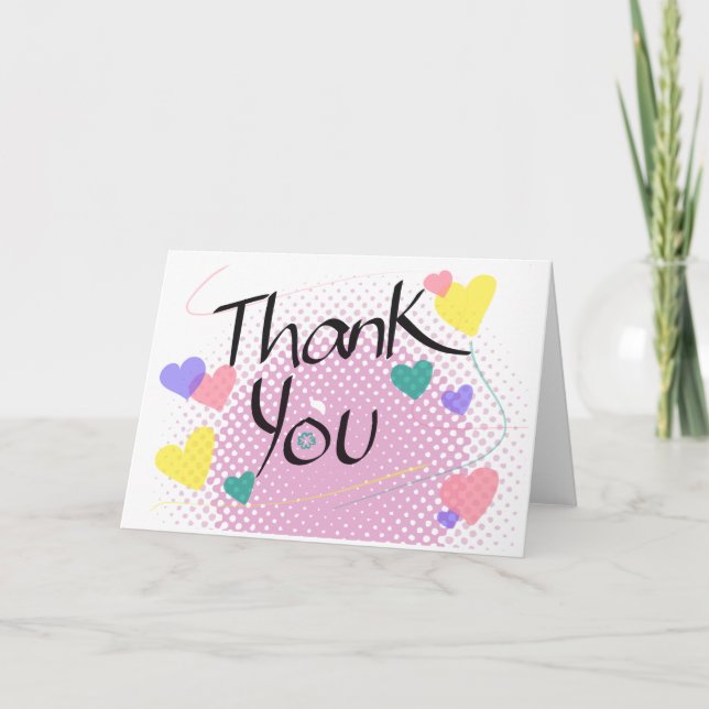Tarjeta De Agradecimiento Gracias con las porciones de ~ del amor (Anverso)