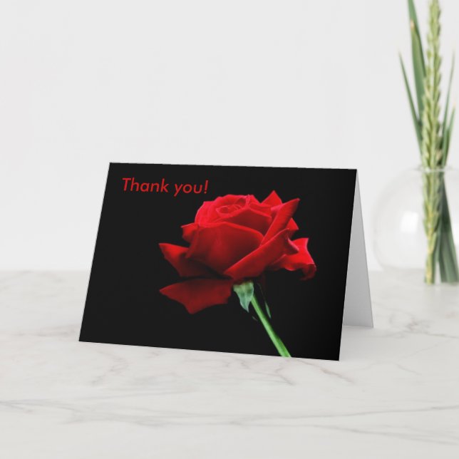 Tarjeta De Agradecimiento ¡Gracias! ¡Con rosas! (Anverso)