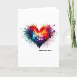 Tarjeta De Agradecimiento Gracias Con Todo Nuestro Corazón