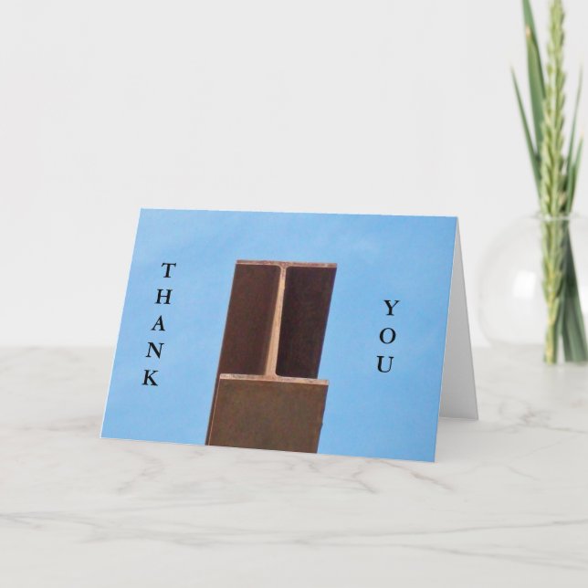 Tarjeta De Agradecimiento Gracias Construcción Edificio Viga de Negocios (Anverso)