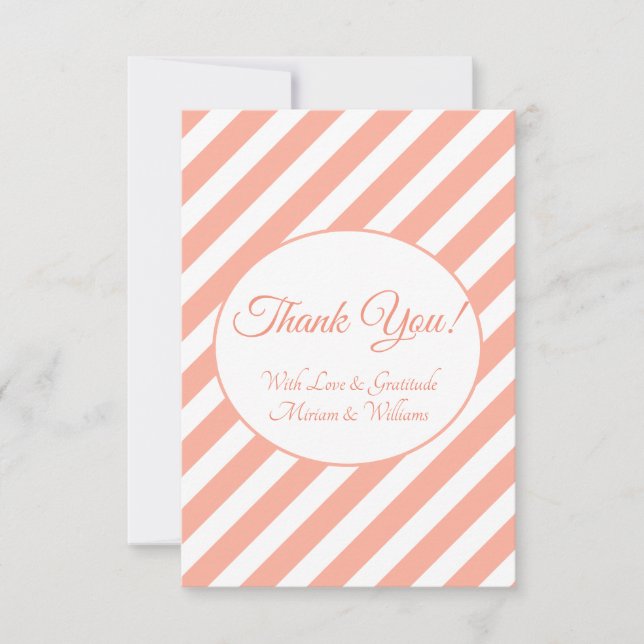 Tarjeta De Agradecimiento Gracias Coral Rosa (Anverso)
