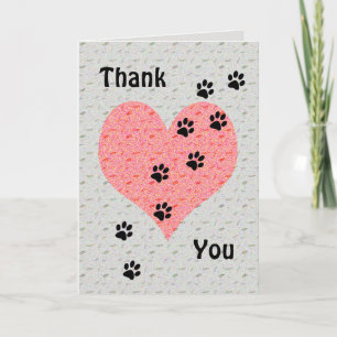 Tarjeta De Agradecimiento Gracias corazón de caminante de perro con pinturas