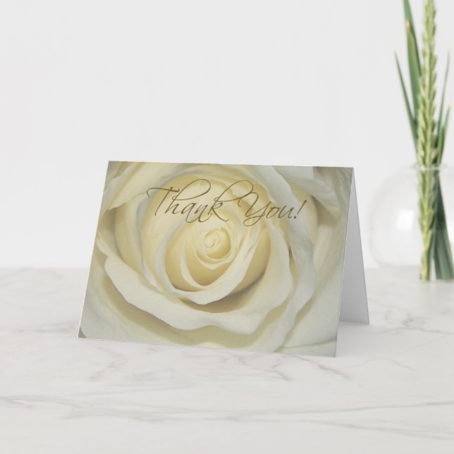 Tarjeta De Agradecimiento Gracias Cream Rosa Cards (Anverso)