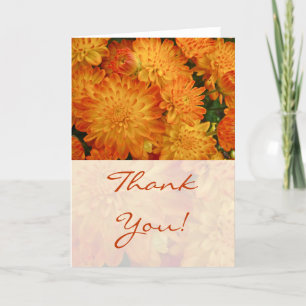 Tarjeta De Agradecimiento Gracias - Crisantemo Naranja de incendios