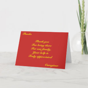 Tarjeta De Agradecimiento Gracias cuidador