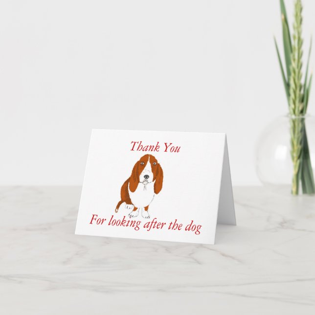 Tarjeta De Agradecimiento Gracias - cuidando de perro. (Anverso)