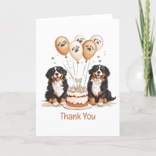 Tarjeta De Agradecimiento Gracias cumpleaños Bernese Mountain Dogs