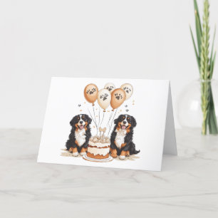 Tarjeta De Agradecimiento Gracias cumpleaños Bernese Mountain Dogs