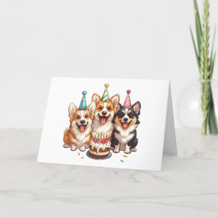 Tarjeta De Agradecimiento Gracias Cumpleaños Corgi Dogs