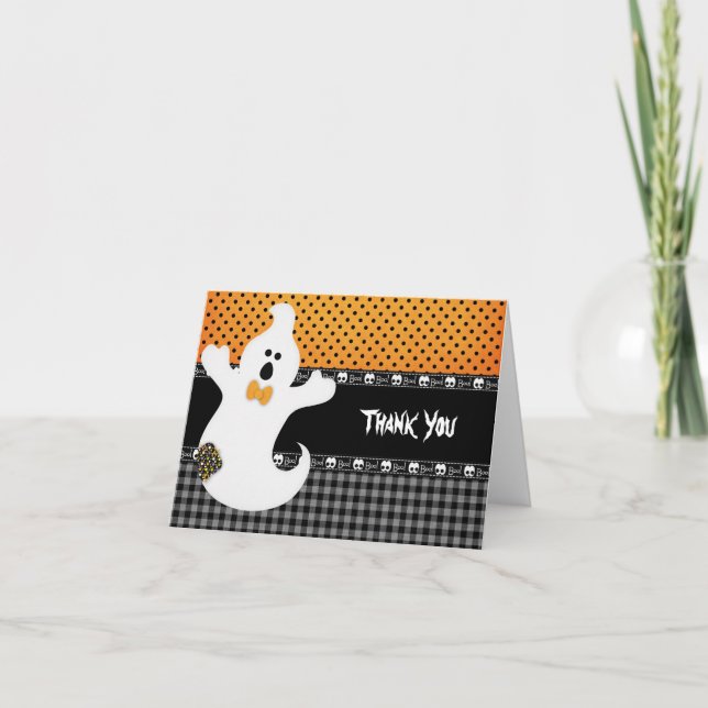 Tarjeta De Agradecimiento Gracias cumpleaños de Halloween (Anverso)