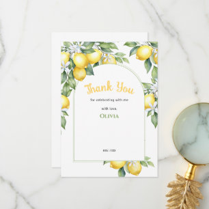 Tarjeta De Agradecimiento Gracias, cumpleaños de Lemon.