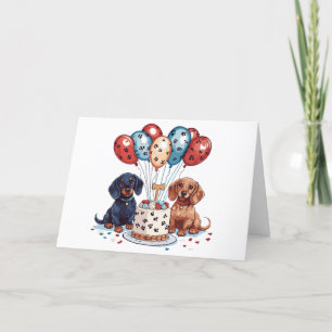 Tarjeta De Agradecimiento Gracias cumpleaños, perros Dachshund