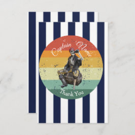 Tarjeta De Agradecimiento gracias cumpleaños .Pirate nautical