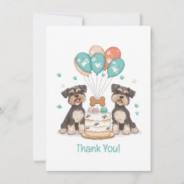 Tarjeta De Agradecimiento Gracias cumpleaños Schnauzer Dogs