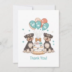 Tarjeta De Agradecimiento Gracias cumpleaños Schnauzer Dogs