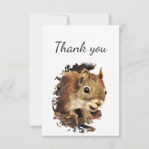Tarjeta De Agradecimiento Gracias Cute Little Curious Squirrel Animal