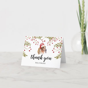 Tarjeta De Agradecimiento Gracias Dachshund Watercolor Festive Misletoe
