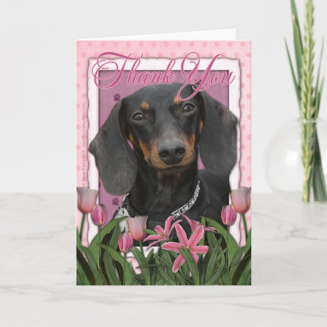 Tarjeta De Agradecimiento Gracias - Dachshund - Winston (Anverso)