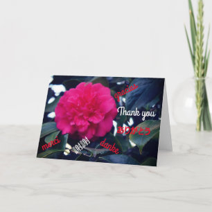 Tarjeta De Agradecimiento Gracias Daikagura Red Camellia Card