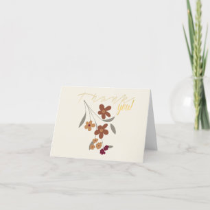 Tarjeta De Agradecimiento Gracias Dainty Gold Maroon Floral