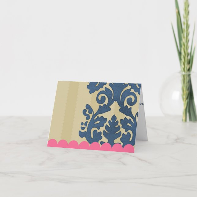 Tarjeta De Agradecimiento Gracias Damask (Anverso)