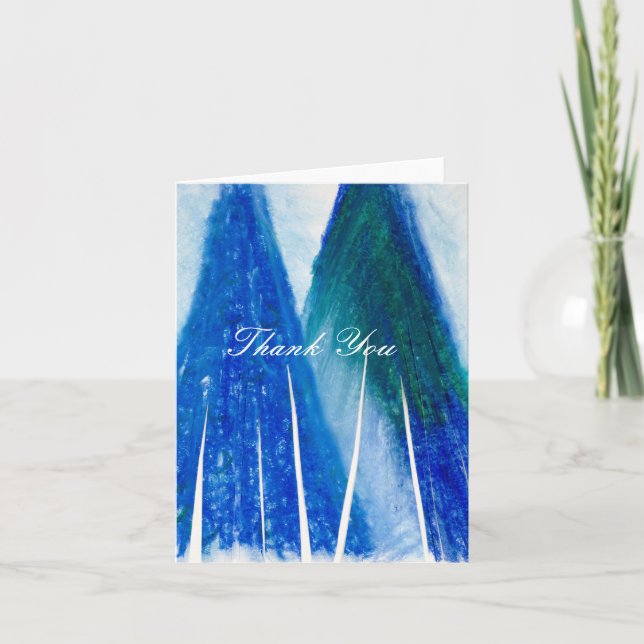 Tarjeta De Agradecimiento Gracias - Dancin de la luz azul alrededor (Anverso)