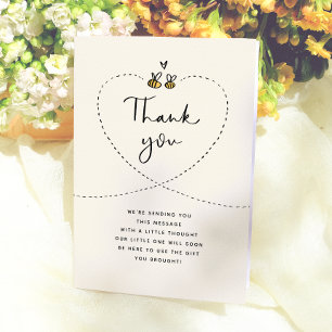 Tarjeta De Agradecimiento Gracias de Baby Shower de Rustic Mommy to Bee