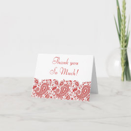 Tarjeta De Agradecimiento Gracias de boda musulmana de paisley rojo