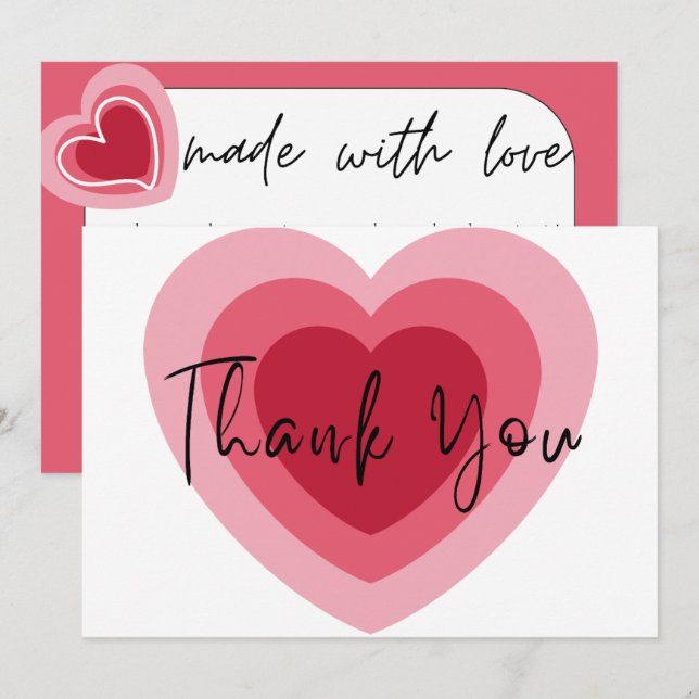 Tarjeta De Agradecimiento Gracias de corazón: amor en abundancia (Anverso / Reverso)