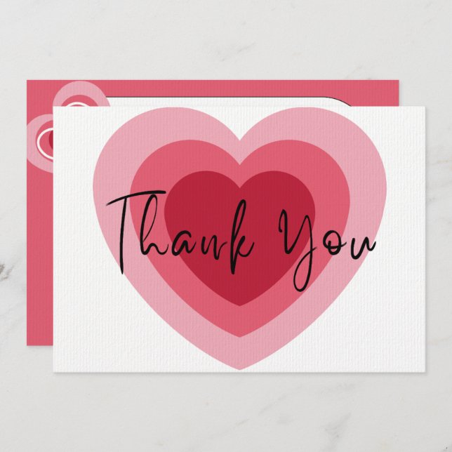 Tarjeta De Agradecimiento Gracias de corazón: amor en abundancia (Anverso / Reverso)