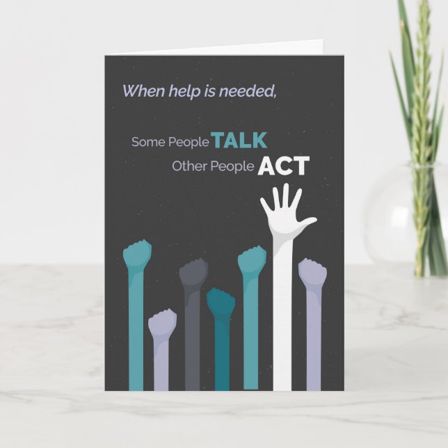 Tarjeta De Agradecimiento Gracias de los voluntarios - Algunas personas habl (Anverso)