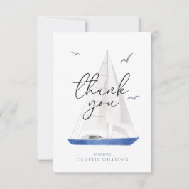 Tarjeta De Agradecimiento Gracias de mínimo barco náutico Ahoy