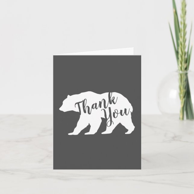 Tarjeta De Agradecimiento Gracias De Oso Silhouette (Anverso)